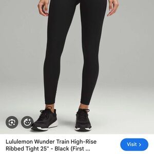 lululemon athletica Wunder Train Ribbed HR Tight 25" Black